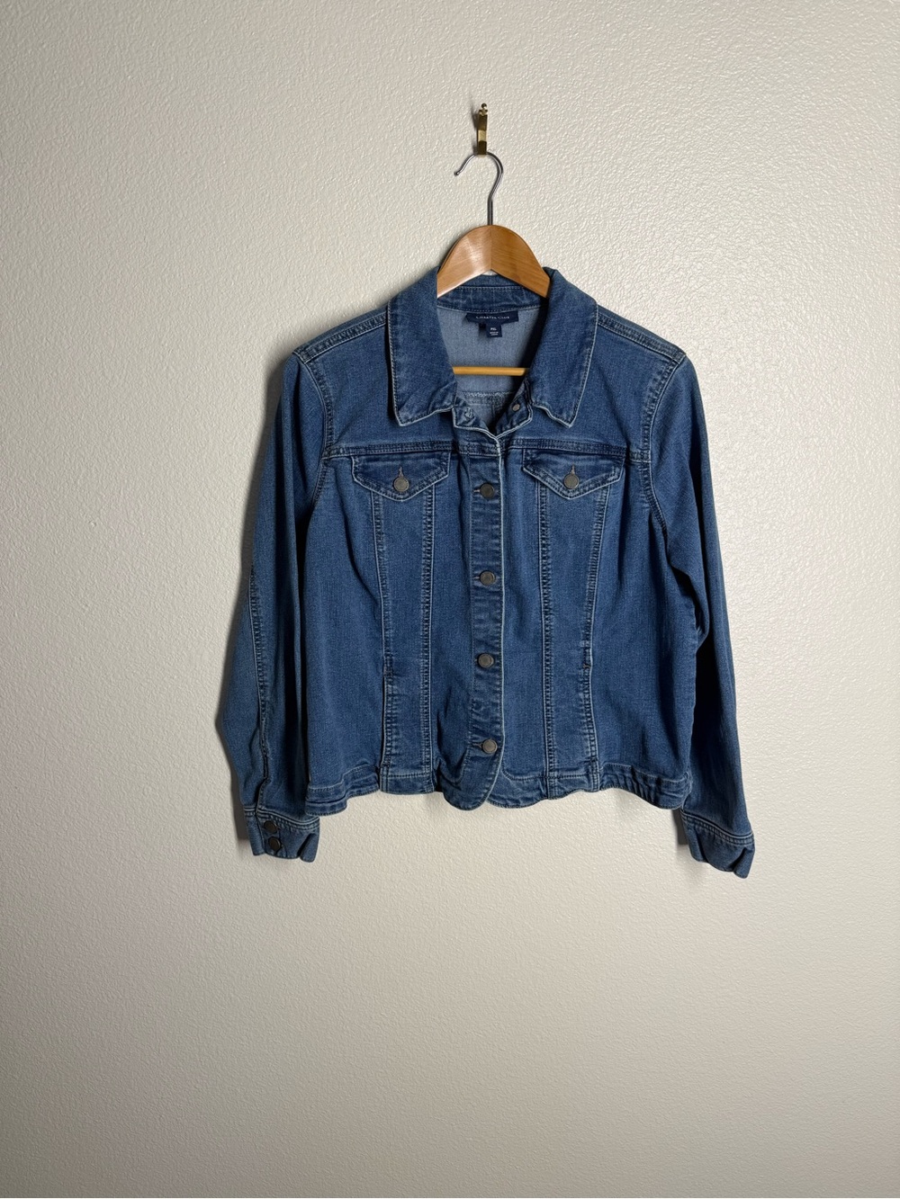 Charter Club Blue Denim Button-Front Jacket